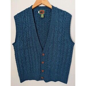 Vintage Boston Traders 100% Wool Sweater Vest Mens L Grandpa Academia Hong Kong